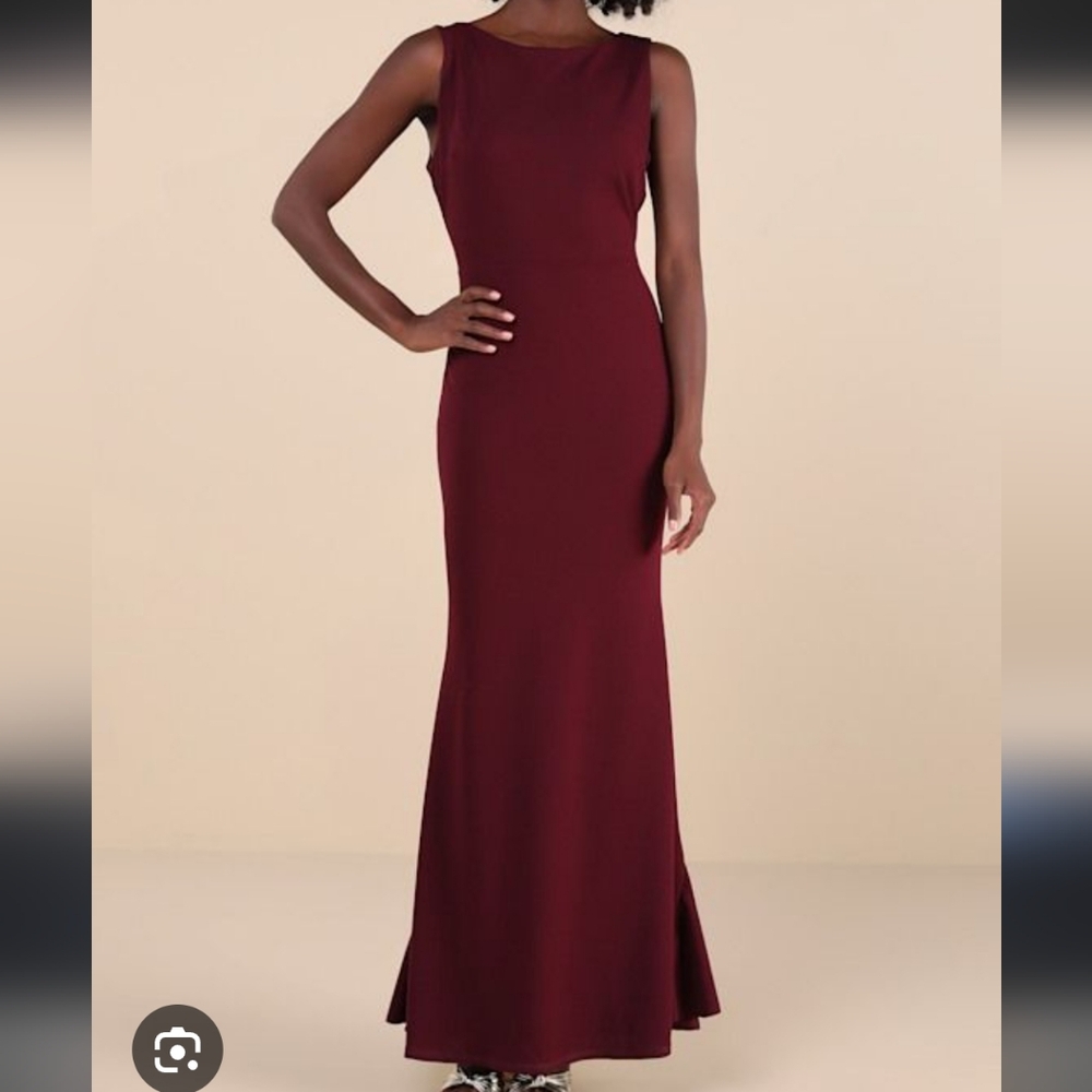 Lulu's Red Halter Sheath Maxi Dress for Weddings